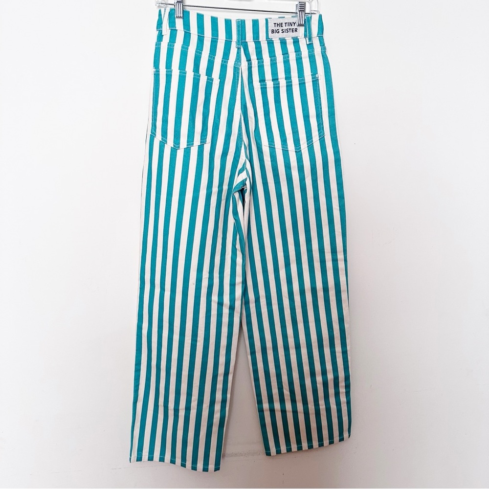 Free People The Tiny Big Sister Striped Berta Long Jeans - Picture 6 of 9
